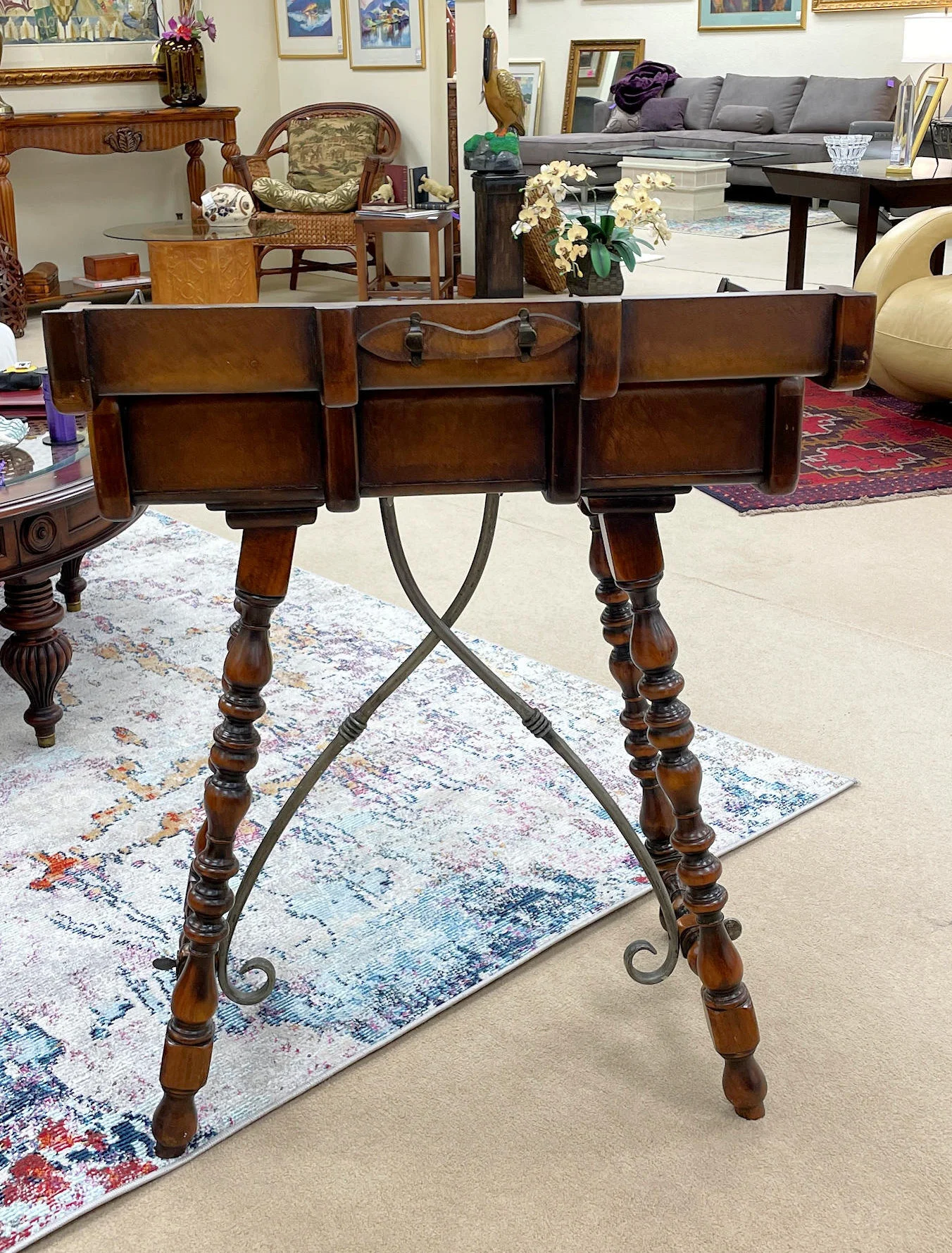 Encore Furniture Gallery-Theodore Alexander Leather Top Trunk